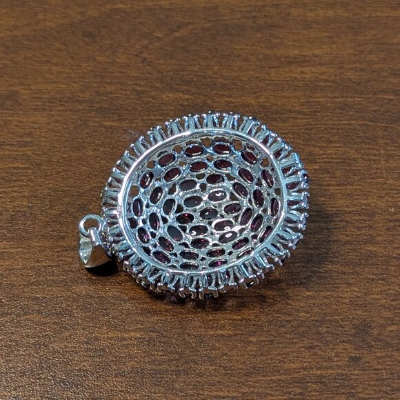 Pendant HUGE Raspberry Rhodolite Garnet 925 - Picture 4 of 6